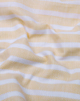 Solor Yellow With White Dobby Stripe Cotton Shirt