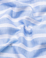 Solor Blue With White Dobby Stripe Cotton Shirt