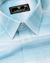 Hydrix AquaBlue With White Premium Giza Shirt