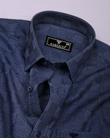 Haron Blue Houndstooth Check Premium Gizza Shirt