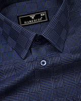 Haron Blue Houndstooth Check Premium Gizza Shirt