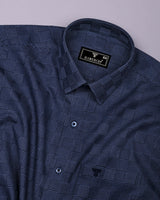 Haron Blue Houndstooth Check Premium Gizza Shirt