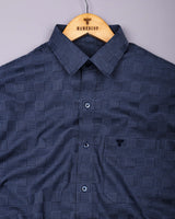 Haron Blue Houndstooth Check Premium Gizza Shirt