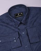 Haron Blue Houndstooth Check Premium Gizza Shirt