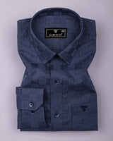 Haron Blue Houndstooth Check Premium Gizza Shirt