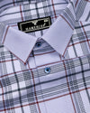 Virex White With Black Twill Check Premium Giza Shirt