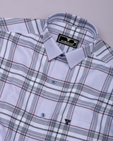 Virex White With Black Twill Check Premium Giza Shirt