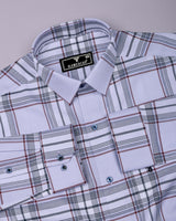Virex White With Black Twill Check Premium Giza Shirt