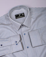 Kervin Blue With Cream Stripe Premium Gizza Shirt
