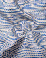 Kervin Blue With Cream Stripe Premium Gizza Shirt