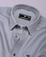 Kervin Blue With Cream Stripe Premium Gizza Shirt