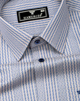 Kervin Blue With Cream Stripe Premium Gizza Shirt