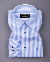 Oveno Blue With White Stripe Premium Gizza Shirt