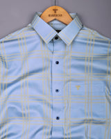Torin SkyBlue Jacquard Check Premium Gizza Shirt