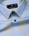 Torin SkyBlue Jacquard Check Premium Giza Shirt