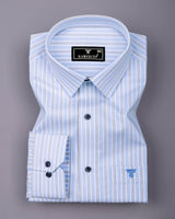 Velwo Blue With White Stripe Premium Gizza Shirt