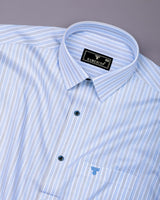 Velwo Blue With White Stripe Premium Gizza Shirt