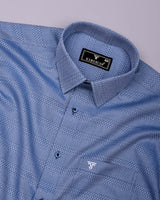 Welor Blue Jacquard Premium Gizza Shirt