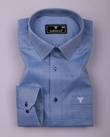 Welor Blue Jacquard Premium Gizza Shirt