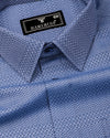 Welor Blue Jacquard Premium Giza Shirt