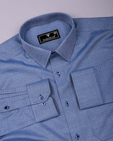 Welor Blue Jacquard Premium Gizza Shirt