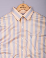 Creno Orange With Gray Stripe Premium Giza Shirt
