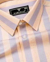 Creno Orange With Gray Stripe Premium Giza Shirt