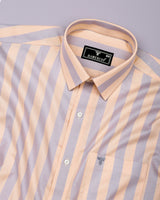 Creno Orange With Gray Stripe Premium Giza Shirt