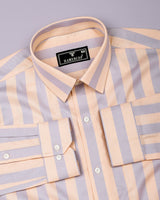 Creno Orange With Gray Stripe Premium Giza Shirt