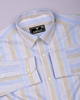 Felro Cream With Blue Stripe Premium Gizza Shirt