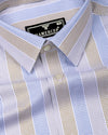 Felro Cream With Blue Stripe Premium Giza Shirt