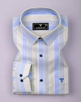 Felro Blue With Gray Stripe Premium Gizza Shirt
