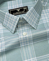 Brevon Light Green Houndstooth Check Premium Giza Shirt