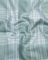 Brevon Light Green Houndstooth Check Premium Giza Shirt