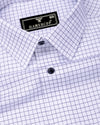 Rellon Blue With White Small Check Premium Giza Shirt
