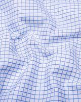 Klevio White With Blue Check Premium Gizza Shirt