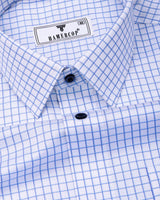 Klevio White With Blue Check Premium Gizza Shirt