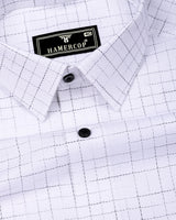 Glivo White With Black Check Premium Gizza Shirt