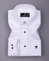 Glivo White With Black Check Premium Gizza Shirt