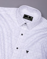Glivo White With Black Check Premium Gizza Shirt