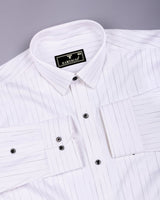 Cloud White Twill Stripe Premium Gizza Shirt