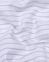 Zelar White With Black Dobby Stripe Premium Gizza Shirt