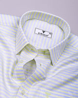 Zerlo Blue Jacquard Weft Stripe Premium Gizza Shirt