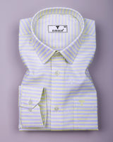 Zerlo Blue Jacquard Weft Stripe Premium Gizza Shirt