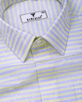 Zerlo Blue Jacquard Weft Stripe Premium Gizza Shirt