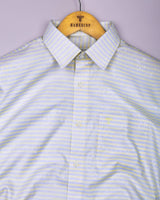 Zerlo Blue Jacquard Weft Stripe Premium Gizza Shirt