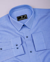 Corin Blue Houndstooth Check Premium Giza Shirt