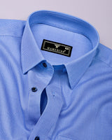 Corin Blue Houndstooth Check Premium Giza Shirt