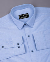 Daron Sky Blue Two Shaded Plaid Flannel Shirt