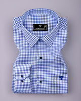 Rylon Blue With White Twill Check Gizza Shirt